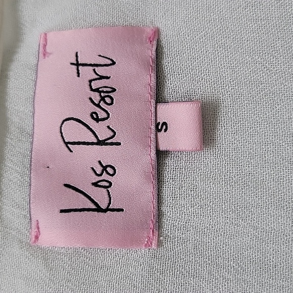 KOS RESORT White Beach Cover-Up with Pink Tassels Size Small - Picture 7 of 7